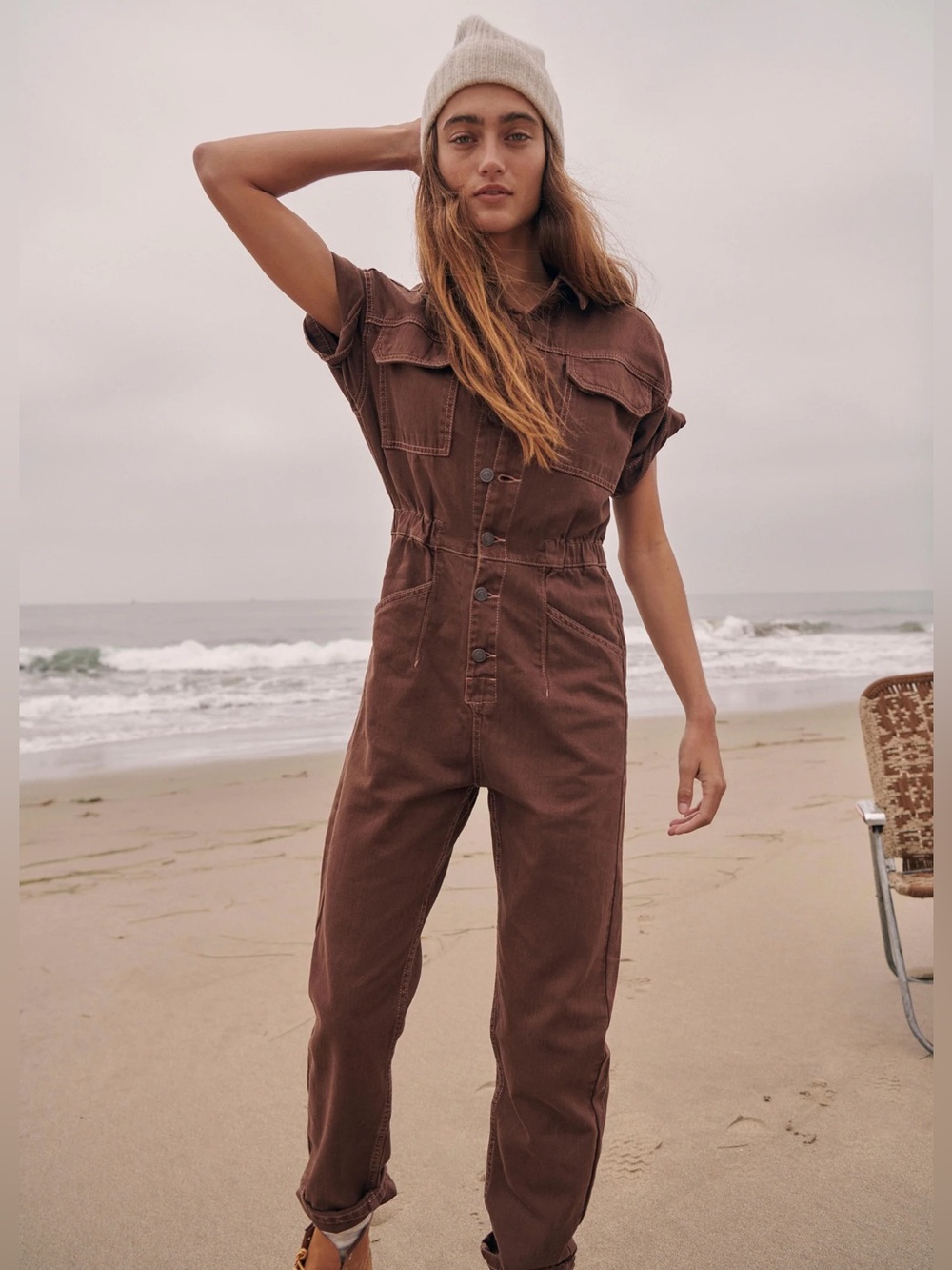 Free People Marci Washed Coverall Jumpsuit NWT - Picture 2 of 16